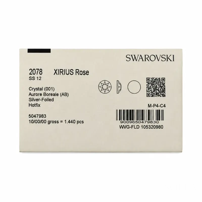 Стразы Swarovski клеевые горячей фиксации Crystal AB ss12