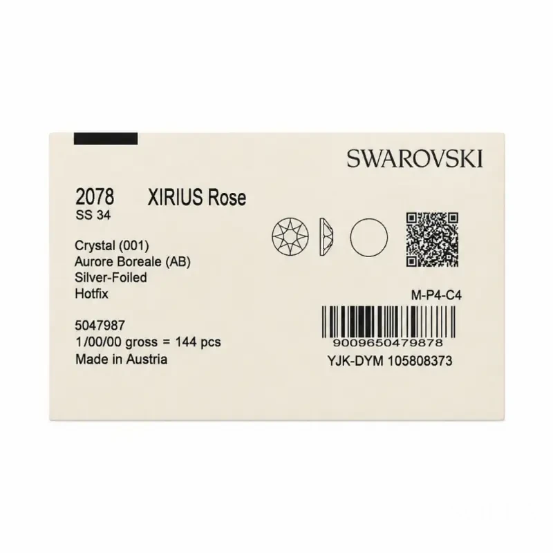 Стразы Swarovski клеевые горячей фиксации Crystal AB ss34