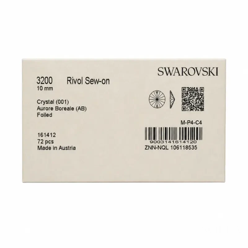 Пришивные стразы Swarovski Rivoli Crystal AB 10mm