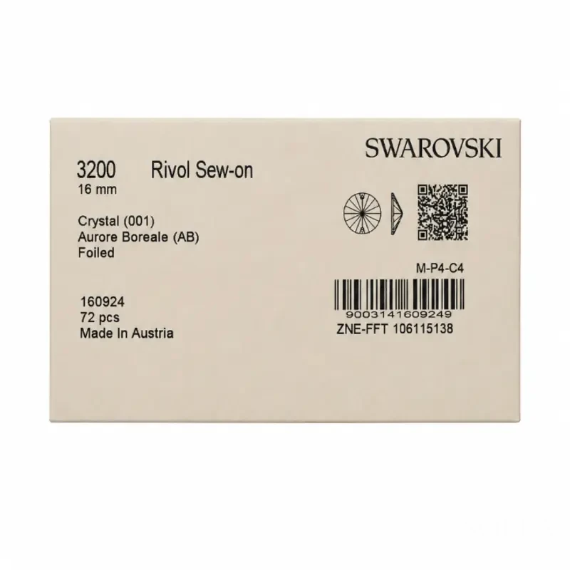 Пришивные стразы Swarovski Rivoli Crystal AB 16mm