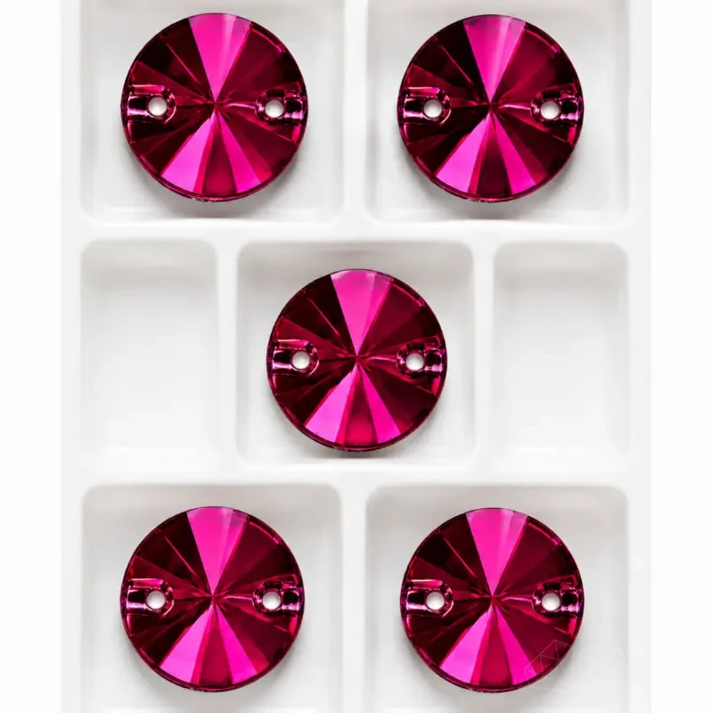 Пришивные стразы Rivoli Fuchsia 12mm