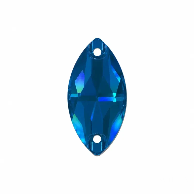 Пришивные стразы Navette Neon Blue 18*9мм