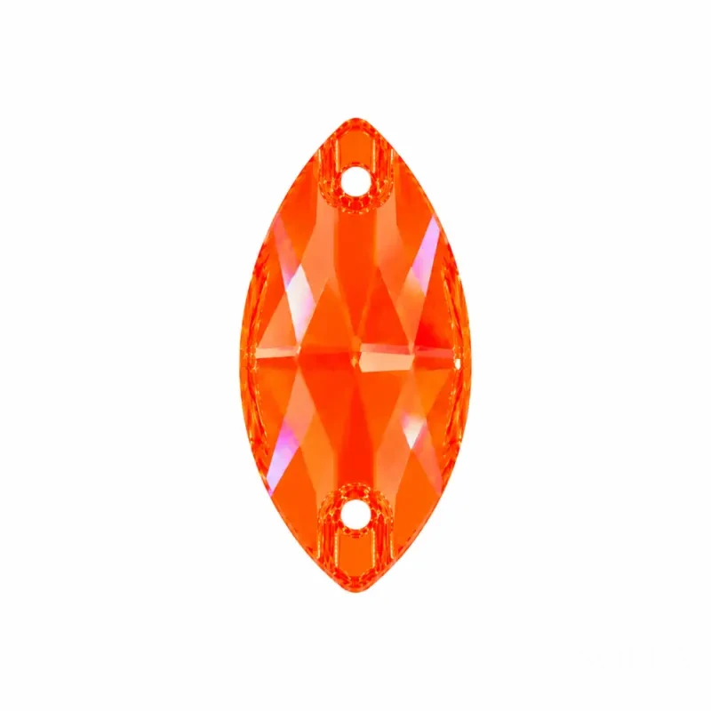 Пришивные стразы Navette Neon Orange 18*9мм
