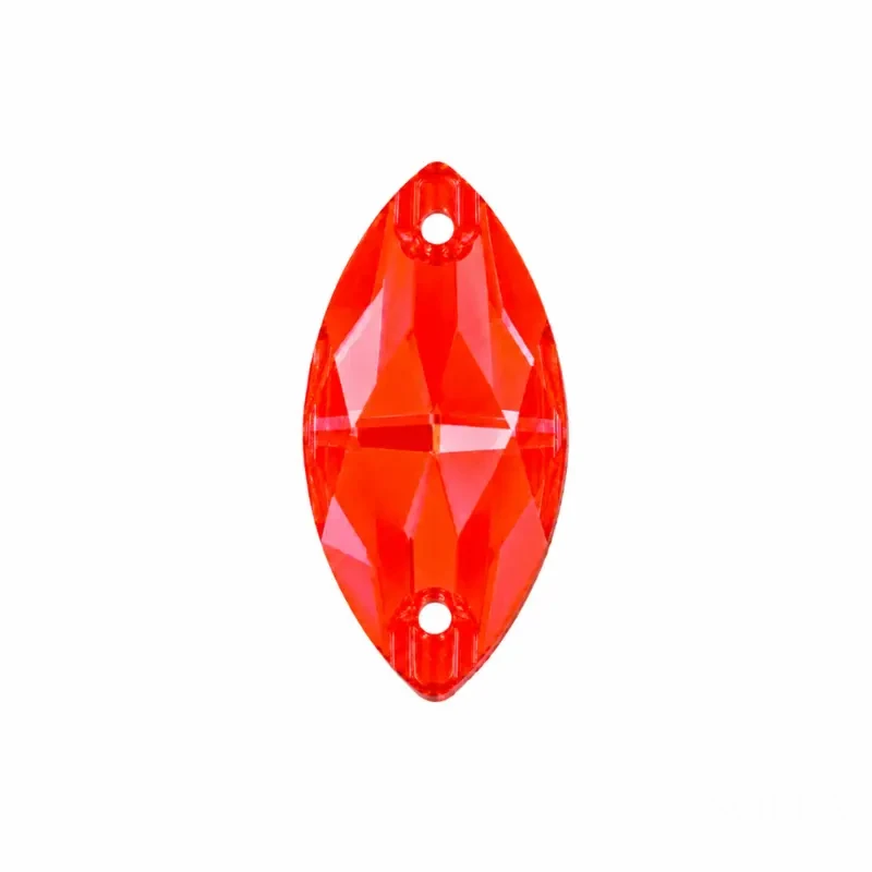Пришивные стразы Navette Neon Coral 18*9мм