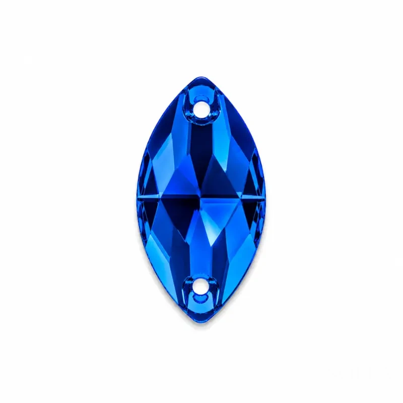 Пришивные стразы Navette Capri Blue 18*9мм