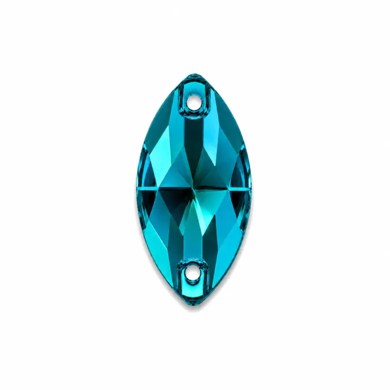 Пришивные стразы Navette Blue Zircon 18*9мм