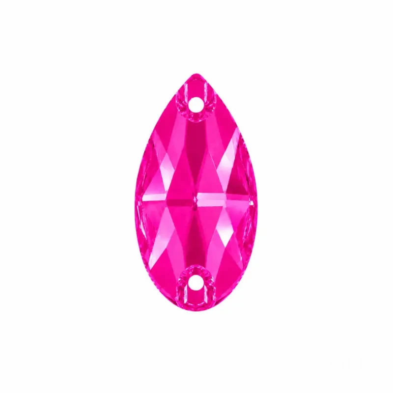 Пришивные стразы Drop Neon Pink 12*7мм