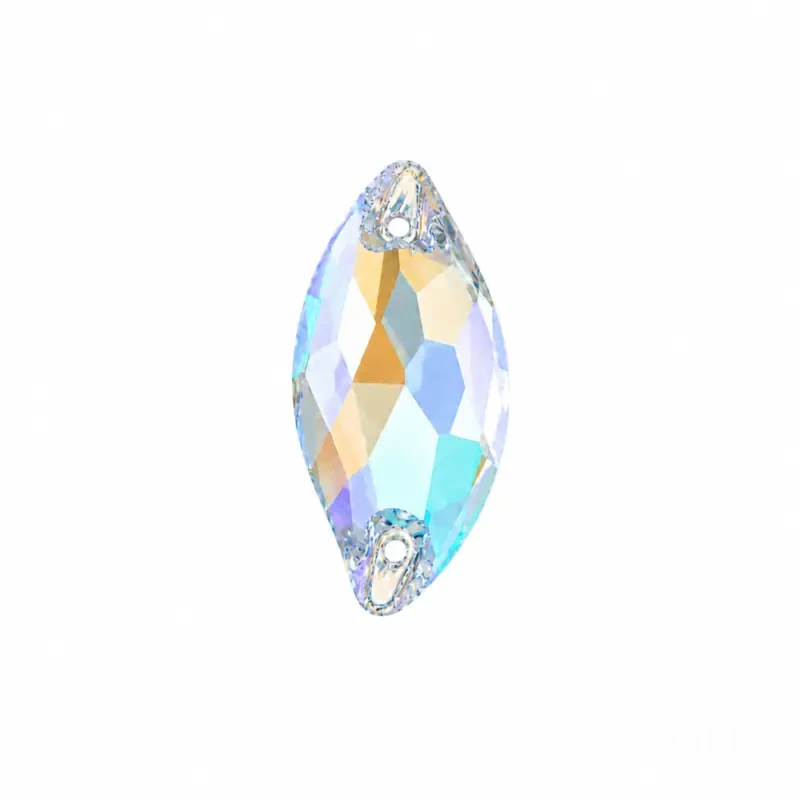 Пришивные стразы Leaf Crystal AB 12*7мм