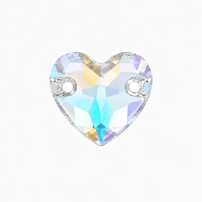 Пришивные стразы Heart Crystal AB 14*12мм